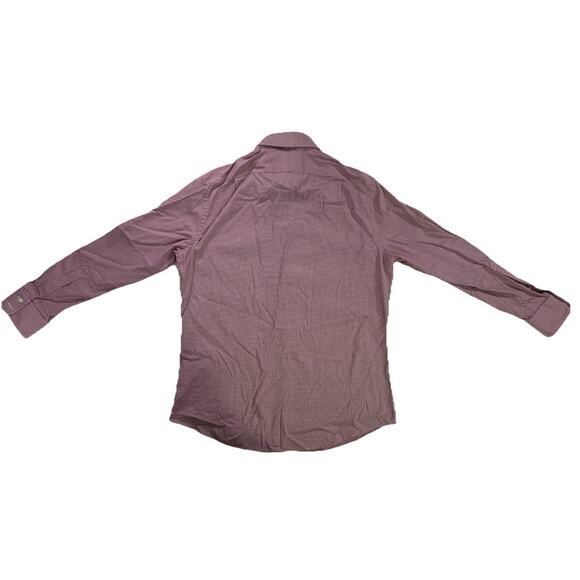 Charles Tyrwhitt Shirt Men's Large Slim Fit Maroon Button Up Collared Classic - Picture 3 of 14